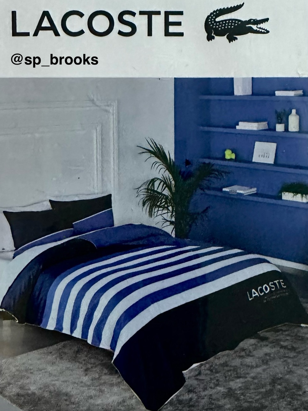 🎁3PC Lacoste Duvet Set - Sailor Colorblock - Lacoste King Duvet Set -100% Cotton